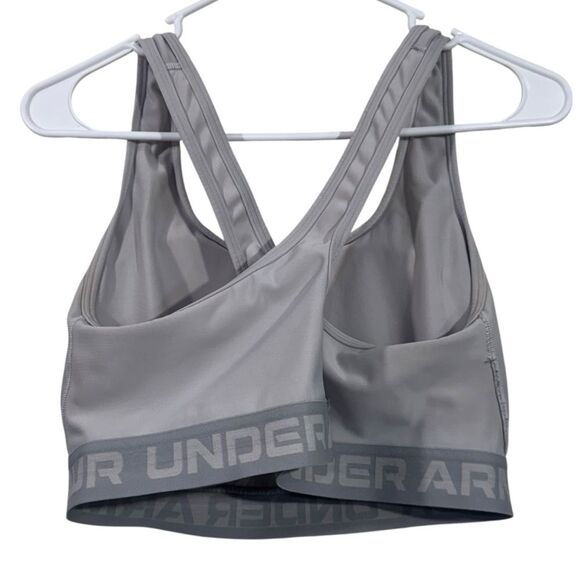 Under Armour Plus Size Silver Medium Impact Sports Bra - Picture 2 of 4